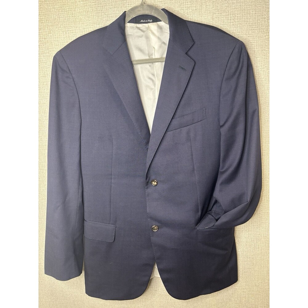 Caruso Superfine 110`s Tailoring Navy Blazer 100% Wool Men Size US 42 EUR 52